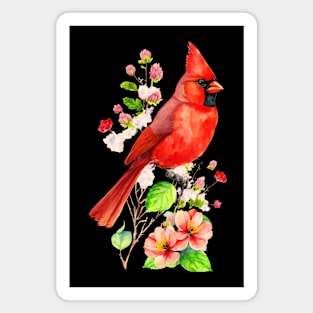 Watercolor Northern Red Cardinal Magnet